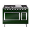 ILVE Nostalgie II Noblesse 48" Dual Fuel Freestanding Range 8 Sealed Burners + Griddle with Solid Door -  UN48FQNMP