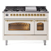 ILVE 48" Nostalgie II Series Freestanding Double Oven Dual Fuel Range with 8 Sealed Burners and Griddle - UP48FNMP