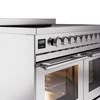 ILVE 40" Professional Plus II Series Freestanding Electric Double Oven Range with 5 Elements, Triple Glass Cool Door - UPDI406WMP