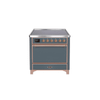 ILVE 36 Inch Majestic II Series Induction Range with 5 Elements 3.5 cu. ft. Oven Capacity TFT Oven Control Display Solid Door (UMI09QNS3)