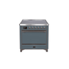 ILVE 36 Inch Majestic II Series Induction Range with 5 Elements 3.5 cu. ft. Oven Capacity TFT Oven Control Display Solid Door (UMI09QNS3)
