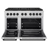 ZLINE Autograph Edition 48-Inch 6.7 cu. ft. Paramount Gas Range with 8 Burner DuoPro™ Cooktop and Dual Ovens in Stainless Steel and Matte Black Accents (PSGRZ-48-MB)