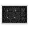 ZLINE 5-Piece Appliance Package - 36-Inch Rangetop, Refrigerator, 30-Inch Electric Wall Oven, 3-Rack Dishwasher, and Convertible Wall Mount Hood in Stainless Steel (5KPR-RTRH36-AWSDWV)