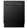 ZLINE 5-Piece Appliance Package - 36-Inch Gas Range, Refrigerator with Water Dispenser, Convertible Wall Mount Hood, Microwave Drawer, and 3-Rack Dishwasher in Black Stainless Steel (5KPRW-SGRBRH36-MWDWV)