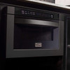 ZLINE 5-Piece Appliance Package - 36-Inch Gas Range, Refrigerator with Water Dispenser, Convertible Wall Mount Hood, Microwave Drawer, and 3-Rack Dishwasher in Black Stainless Steel (5KPRW-SGRBRH36-MWDWV)
