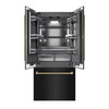 ZLINE Autograph 36-Inch Black Stainless Steel French Door Refrigerator w/ Gray Interior & Bronze Helix Handles (GRBIVZ-BS36KCB)