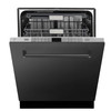 ZLINE 5-Piece Appliance Package - 30-Inch Gas Range, Hood, Refrigerator, Dishwasher, and Microwave Drawer in Black Stainless Steel