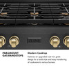 ZLINE Autograph 36-Inch Paramount Gas Rangetop with 6 Burners and Porcelain Cooktop in Black Satin with Champagne Accents (SRTBSZ-36-CB)
