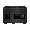 ZLINE 48-Inch 6.7 Cu. Ft. Paramount Gas Range with 8 Burner DuoPro™ Cooktop and Dual Ovens in Black Satin Stainless Steel (PSGRBS-48)