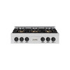 ZLINE Autograph Edition 36-Inch Classic Gas Rangetop with 6 Burner DuoPro™ Cooktop in Stainless Steel and Matte Black Accents (PCRTZ-36-MB)