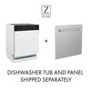 ZLINE 5-Piece Appliance Package - 36-Inch Dual Fuel Range, Refrigerator, Convertible Wall Mount Hood, Microwave Drawer, and 3-Rack Dishwasher in Stainless Steel (5KPR-RARH36-MWDWV)