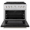 ZLINE 36-Inch 5.2 cu. ft. Paramount Dual Fuel Range with 6 Burner DuoPro™ Cooktop and Electric Convection Oven with Black Matte Door (PSDR-BLM-36)
