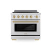 ZLINE Autograph Edition 36-Inch, 5.2 Cu. Ft. Paramount Induction Range with 5 Element Cooktop and Electric Convection Oven in Stainless Steel with Champagne Bronze Accents (SINRZ-36-CB)