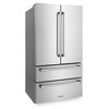 ZLINE 4-Piece Appliance Package - 36-Inch Paramount Induction Range, Wall Mount Range Hood, 36-Inch French Door Refrigerator, and Dishwasher in Stainless Steel