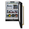 ZLINE Autograph Edition 24-Inch Touchstone 151 Can Beverage Fridge with Black Stainless Steel Glass Door and Champagne Bronze Helix Handle (RBSOZ-BS-24-KCB)