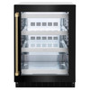 ZLINE Autograph Edition 24-Inch Touchstone 151 Can Beverage Fridge with Black Stainless Steel Glass Door and Champagne Bronze Helix Handle (RBSOZ-BS-24-KCB)