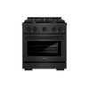 ZLINE 30-Inch 4.2 Cu. Ft. Paramount Dual Fuel Range with 4 Burner Gas Cooktop in Black Satin Stainless Steel (SDRBS-30)