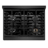 ZLINE 30-Inch 4.2 Cu. Ft. Paramount Dual Fuel Range with 4 Burner Gas Cooktop in Black Satin Stainless Steel (SDRBS-30)