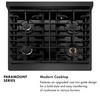 ZLINE 30-Inch 4.2 Cu. Ft. Paramount Dual Fuel Range with 4 Burner Gas Cooktop in Black Satin Stainless Steel (SDRBS-30)