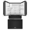 ZLINE 5-Piece Appliance Package - 48-Inch Gas Range, Refrigerator with Water Dispenser, Convertible Wall Mount Hood, Microwave Drawer, and 3-Rack Dishwasher in Black Stainless Steel (5KPRW-SGRBRH48-MWDWV)