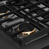 ZLINE 30-Inch Paramount Gas Rangetop with 4 Brass Burners and Porcelain Cooktop in Black Satin Stainless Steel (SRTBS-BR-30)