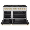 ZLINE Autograph Edition 48-Inch 6.7 cu. ft. Paramount Dual Fuel Range with 8 Burner DuoPro™ Cooktop and Dual Ovens with Black Matte Doors and Polished Gold Accents (PSDRZ-BLM-48-G)