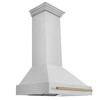ZLINE Autograph Edition 2-Piece Appliance Package - 36-Inch Dual Fuel Range and Wall Mounted Range Hood in Stainless Steel with Champagne Bronze Trim (2AKP-RARH36-CB)