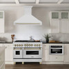 ZLINE Autograph Edition 3-Piece Appliance Package - 48-Inch Dual Fuel Range, Wall Mounted Range Hood, & 24-Inch Tall Tub Dishwasher in Stainless Steel with Champagne Bronze Trim (3AKP-RARHDWM48-CB)