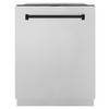 ZLINE 5-Piece Appliance Package - 36-Inch Gas Range, Hood, Refrigerator with Water Dispenser, Dishwasher, and Microwave Drawer in Stainless Steel with Matte Black Accents