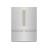 ZLINE Autograph 60-Inch Built-In Refrigerator w/ Gray Interior and Polished Gold Helix Handles (GRBIVZ-30460KG)