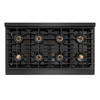 ZLINE Autograph 48-Inch Paramount Gas Rangetop with 8 Burner DuoPro™ Cooktop in Black Satin and Polished Gold Accents (PSRTBSZ-48-G)