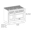 ZLINE Autograph Edition 4-Piece Appliance Package - 48-Inch Gas Range, Refrigerator with Water Dispenser, Wall Mounted Range Hood, & 24-Inch Tall Tub Dishwasher in Black Stainless Steel with Gold Trim (4KAPR-SGRBRHDWV48-G)