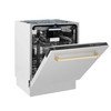 ZLINE Autograph Edition 3-Piece Appliance Package - 30-Inch Gas Range, Wall Mounted Range Hood, & 24-Inch Tall Tub Dishwasher in Stainless Steel with Gold Trim (3AKP-SGRRHDWM30-G)