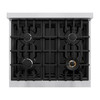 ZLINE 5-Piece Appliance Package - 30-Inch Dual Fuel Range, Hood, Refrigerator with Water Dispenser, Dishwasher, and Microwave Drawer in Stainless Steel