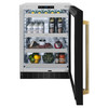 ZLINE Autograph Edition 24-Inch Touchstone 151 Can Beverage Fridge with Black Stainless Steel Glass Door and Polished Gold Helix Handle (RBSOZ-BS-24-KG)