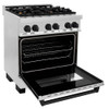 ZLINE Autograph Edition 2-Piece Appliance Package - 30-Inch Dual Fuel Range & Wall Mounted Range Hood in Stainless Steel with Matte Black Trim (2AKP-RARH30-MB)