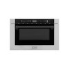 ZLINE 5-Piece Appliance Package - 48-Inch Dual Fuel Range, Hood, Refrigerator with Water Dispenser, Dishwasher, and Microwave Drawer in Stainless Steel with Matte Black Accents