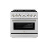ZLINE Autograph 36-Inch Paramount Dual Fuel Range in Stainless Steel with Nickel Helix Handle (SDRZ-36-KPN)