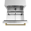 ZLINE Autograph 24-Inch Touchstone Refrigerator Drawer with Steel Doors & Bronze Helix Handles (RDSOZ-ST-24-KCB)