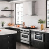 ZLINE Autograph Edition 4-Piece Appliance Package - 30-Inch Dual Fuel Range, Refrigerator, Wall Mounted Range Hood, & 24-Inch Tall Tub Dishwasher in Stainless Steel with Matte Black Trim (4KAPR-RARHDWM30-MB)
