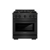 ZLINE 30-Inch 4.2 Cu. Ft. Paramount Gas Range with Convection Gas Oven in Black Satin Stainless Steel with 4 Brass Burners (SGRBS-BR-30)