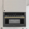 ZLINE Autograph Edition 2-Piece Appliance Package - 30-Inch Single Wall Oven with Self-Clean and 30-inch Built-In Microwave Oven in Black Stainless Steel with Gold Trim