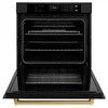 ZLINE Autograph Edition 2-Piece Appliance Package - 30-Inch Single Wall Oven with Self-Clean and 30-inch Built-In Microwave Oven in Black Stainless Steel with Gold Trim