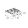 ZLINE 30-Inch Paramount Gas Rangetop with 4 Burner DuoPro™ Cooktop in Stainless Steel (PSRT30)