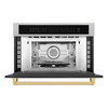 ZLINE Autograph Edition 2-Piece Appliance Package - 30-Inch Single Wall Oven with Self-Clean and 30-inch Built-In Microwave Oven in Satin Stainless Steel with Gold Trim