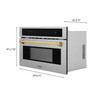 ZLINE Autograph Edition 2-Piece Appliance Package - 30-Inch Single Wall Oven with Self-Clean and 30-inch Built-In Microwave Oven in Satin Stainless Steel with Gold Trim