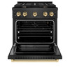 ZLINE Autograph 30-Inch 4.2 Cu. Ft. Paramount Gas Range with 4 Burner Cooktop Oven in Black Satin and Gold Accents (SGRBSZ-30-G)