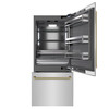 ZLINE Autograph 36-Inch Built-In Refrigerator w/ Gray Interior and Polished Gold Helix Handles (GRBITZ-30436KG)