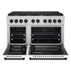 ZLINE Autograph Edition 2-Piece Appliance Package - 48-Inch Gas Range & Wall Mounted Range Hood in Stainless Steel and White Door with Matte Black Trim (2AKPR-SGRWMRH48-MB)