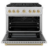ZLINE Autograph 36-Inch Paramount DuoPro Gas Range in Stainless Steel with Bronze Helix Handle (PSGRZ-36-KCB)
